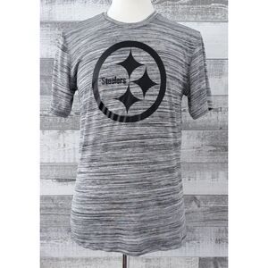Nike NFL Pittsburgh Steelers Dri-Fit T-Shirt Adult Size M Heathered Gray/Black